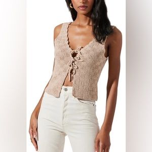 ASRTR the label Flyaway Crochet Front Tie Top